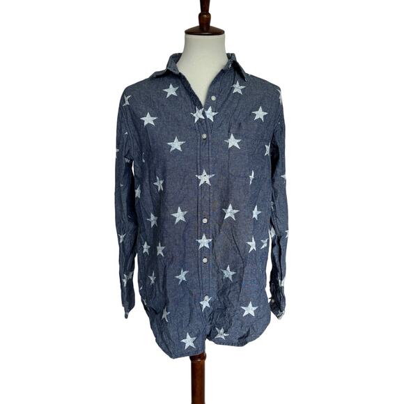 Denim & Supply Ralph Lauren Star Print Button Down Top - Picture 1 of 3